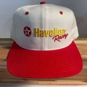 Vintage Texaco Havoline Racing Trucker Hat White Embroidered Adjustable SnapBack